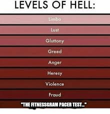 Flashbacks to Middle School | "THE FITNESSGRAM PACER TEST..." | image tagged in layersofhell | made w/ Imgflip meme maker