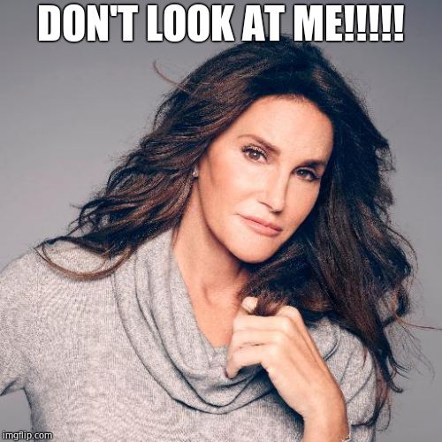 Caitlyn Jenner Photo | DON'T LOOK AT ME!!!!! | image tagged in caitlyn jenner photo | made w/ Imgflip meme maker