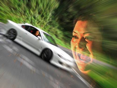 Screaming woman in car Blank Meme Template