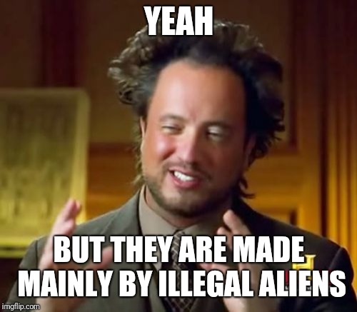 Ancient Aliens Meme | YEAH BUT THEY ARE MADE MAINLY BY ILLEGAL ALIENS | image tagged in memes,ancient aliens | made w/ Imgflip meme maker