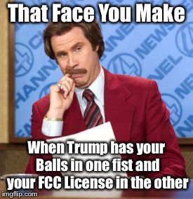 FAKE NEWS 'Thinking About' covering President Trump's Oval Office Speech | That Face You Make; When Trump has your Balls in one fist and your FCC License in the other | image tagged in the wall,trump wall,winning | made w/ Imgflip meme maker