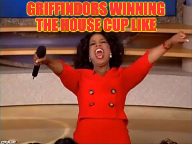 Oprah You Get A | GRIFFINDORS WINNING THE HOUSE CUP LIKE | image tagged in memes,oprah you get a | made w/ Imgflip meme maker