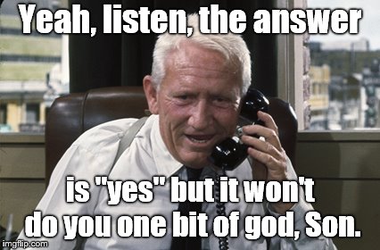 Tracy | Yeah, listen, the answer is "yes" but it won't do you one bit of god, Son. | image tagged in tracy | made w/ Imgflip meme maker