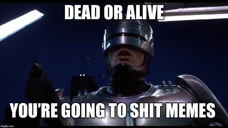 Robith | DEAD OR ALIVE; YOU’RE GOING TO SHIT MEMES | image tagged in robith | made w/ Imgflip meme maker