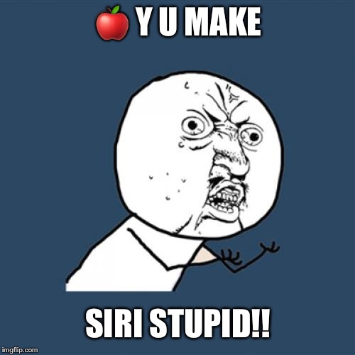 Y U No Meme | 🍎 Y U MAKE; SIRI STUPID!! | image tagged in memes,y u no | made w/ Imgflip meme maker