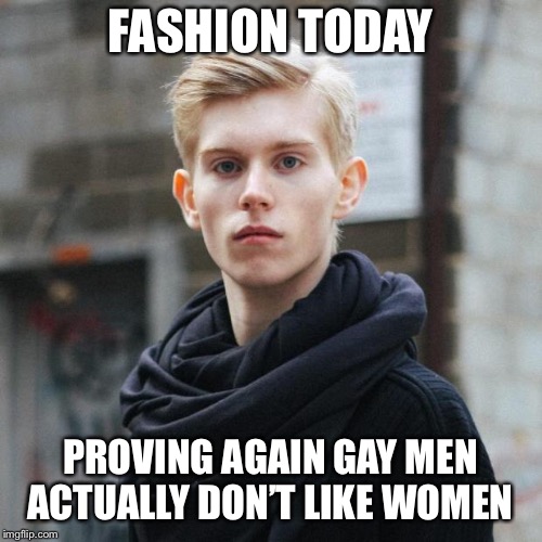 Fashion Police Chris | FASHION TODAY PROVING AGAIN GAY MEN ACTUALLY DON’T LIKE WOMEN | image tagged in fashion police chris | made w/ Imgflip meme maker