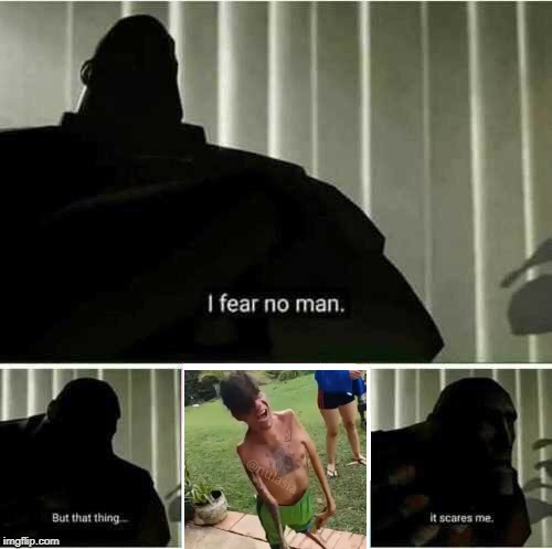 Flamingo Man Scare Hoovy | image tagged in wtf,i fear no man,tf2 heavy,funny,memes,funny memes | made w/ Imgflip meme maker