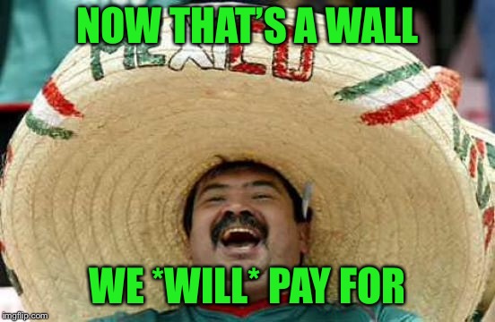 Happy Mexican | NOW THAT’S A WALL WE *WILL* PAY FOR | image tagged in happy mexican | made w/ Imgflip meme maker