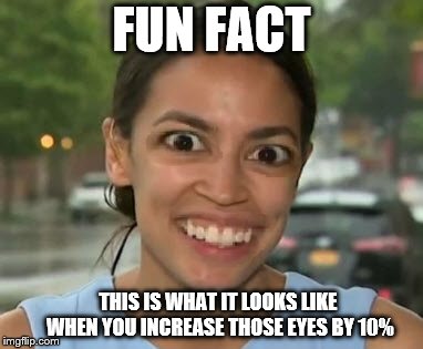 FUN FACT THIS IS WHAT IT LOOKS LIKE WHEN YOU INCREASE THOSE EYES BY 10% | made w/ Imgflip meme maker