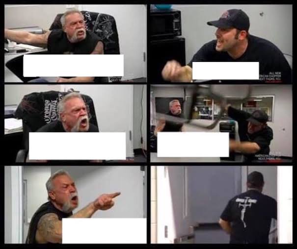 High Quality American Chopper Argument side by side Blank Meme Template