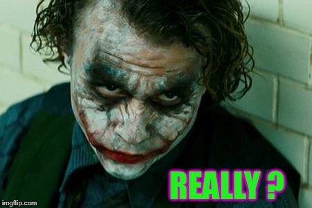 The Joker Really | REALLY ? | image tagged in the joker really | made w/ Imgflip meme maker