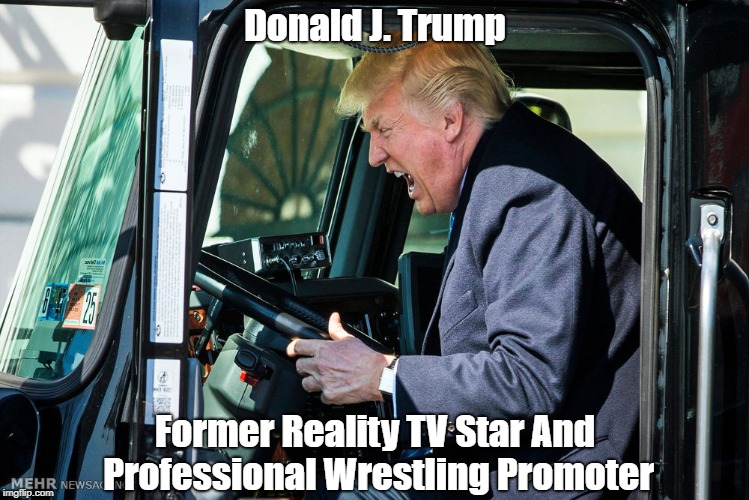 Donald J. Trump: Former Reality TV Star And Professional Wrestling Promoter | Donald J. Trump Former Reality TV Star And Professional Wrestling Promoter | image tagged in trump,despicable donald,deplorable donald,dishonorable donald,dishonest donald,mafia don | made w/ Imgflip meme maker
