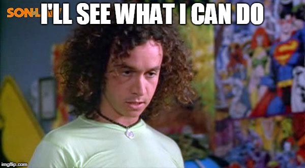 crawl son in law pauly shore | I'LL SEE WHAT I CAN DO | image tagged in crawl son in law pauly shore | made w/ Imgflip meme maker