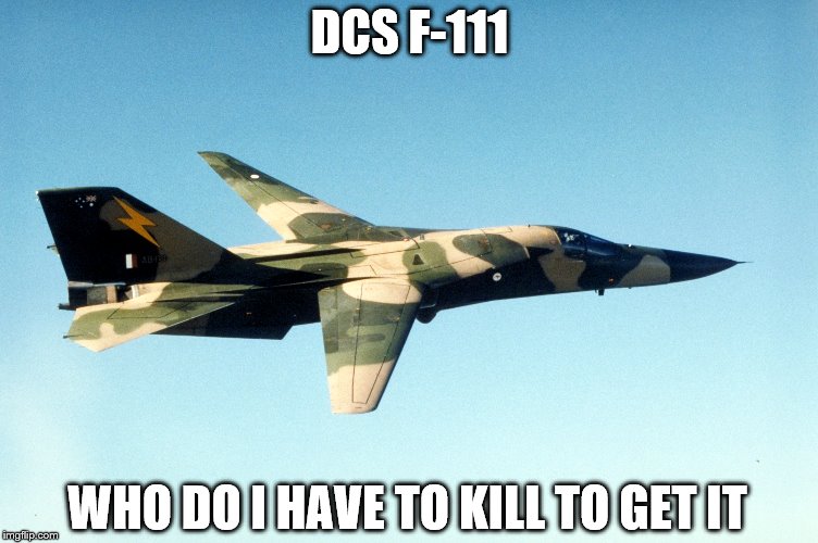 DCS F-111; WHO DO I HAVE TO KILL TO GET IT | made w/ Imgflip meme maker