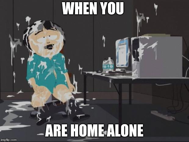 Randy Marsh computer | WHEN YOU; ARE HOME ALONE | image tagged in randy marsh computer | made w/ Imgflip meme maker