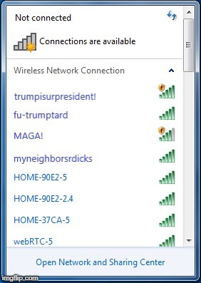 The WIFI in my apartment complex is getting out of control! | . | image tagged in funny,funny memes,politics | made w/ Imgflip meme maker
