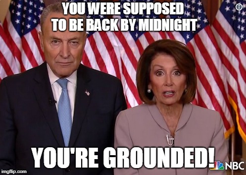 Chuck and Nancy | YOU WERE SUPPOSED TO BE BACK BY MIDNIGHT; YOU'RE GROUNDED! | image tagged in chuck and nancy | made w/ Imgflip meme maker