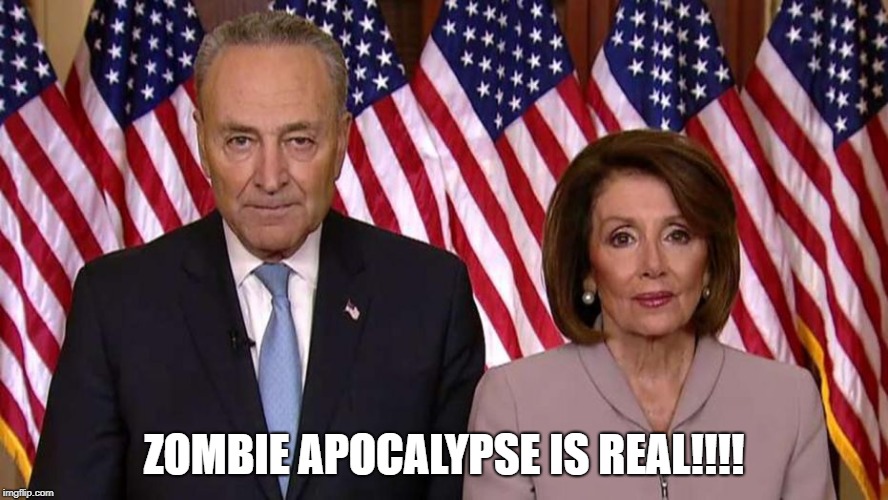 ZOMBIE APOCALYPSE IS REAL! | ZOMBIE APOCALYPSE IS REAL!!!! | image tagged in chuck schumer | made w/ Imgflip meme maker