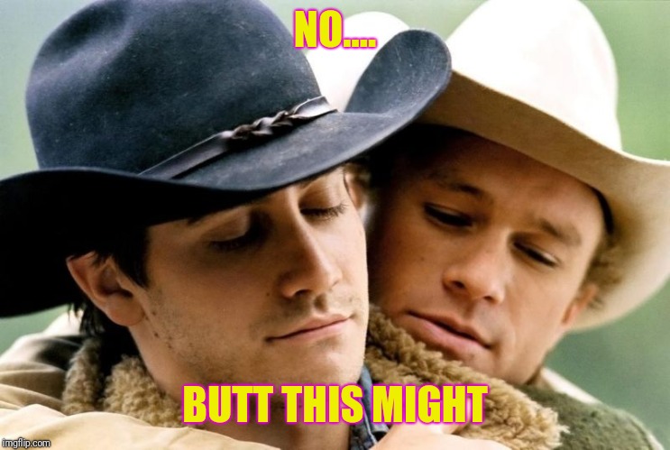 brokeback mountain | NO.... BUTT THIS MIGHT | image tagged in brokeback mountain | made w/ Imgflip meme maker