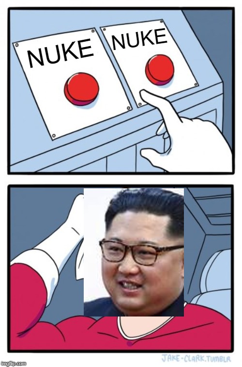 Two Buttons | NUKE; NUKE | image tagged in memes,two buttons | made w/ Imgflip meme maker