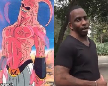 Neck and Neck | image tagged in wideneck,wide neck,buu,super buu,brothers | made w/ Imgflip meme maker