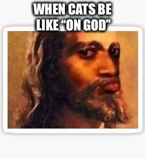 Lies, lies, and mo lies!!! | WHEN CATS BE LIKE “ON GOD” | image tagged in hood,real talk | made w/ Imgflip meme maker