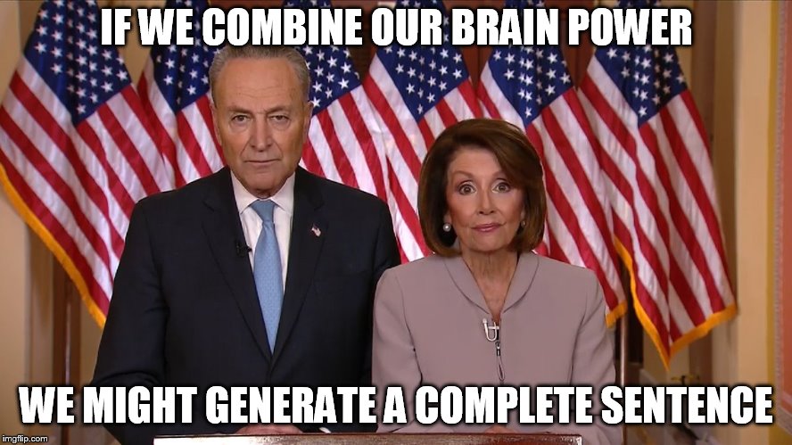 Chuck and Nancy | IF WE COMBINE OUR BRAIN POWER; WE MIGHT GENERATE A COMPLETE SENTENCE | image tagged in chuck and nancy | made w/ Imgflip meme maker