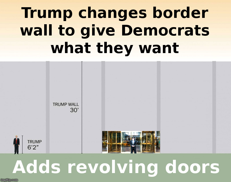 A Wall For All | image tagged in donald trump,border wall,democrats,easy access | made w/ Imgflip meme maker