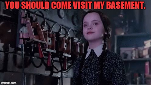 Wednesday | YOU SHOULD COME VISIT MY BASEMENT. | image tagged in wednesday | made w/ Imgflip meme maker