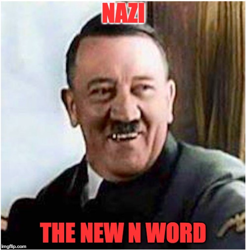 Demonization Of Fellow Citizens Through Rhetoric | NAZI; THE NEW N WORD | image tagged in nazi,hitler,insults,hate speech | made w/ Imgflip meme maker