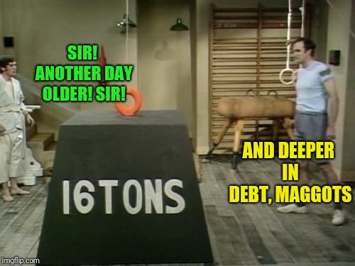 SIR! ANOTHER DAY OLDER! SIR! AND DEEPER IN DEBT, MAGGOTS | made w/ Imgflip meme maker