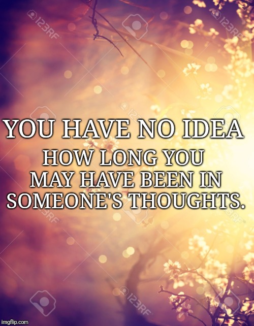 Flowers | HOW LONG YOU MAY HAVE BEEN IN SOMEONE'S THOUGHTS. YOU HAVE NO IDEA | image tagged in flowers | made w/ Imgflip meme maker