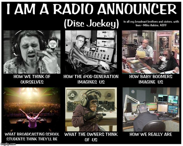 Thinking back to my days at a college radio station back in the 1970s | V | image tagged in radio | made w/ Imgflip meme maker