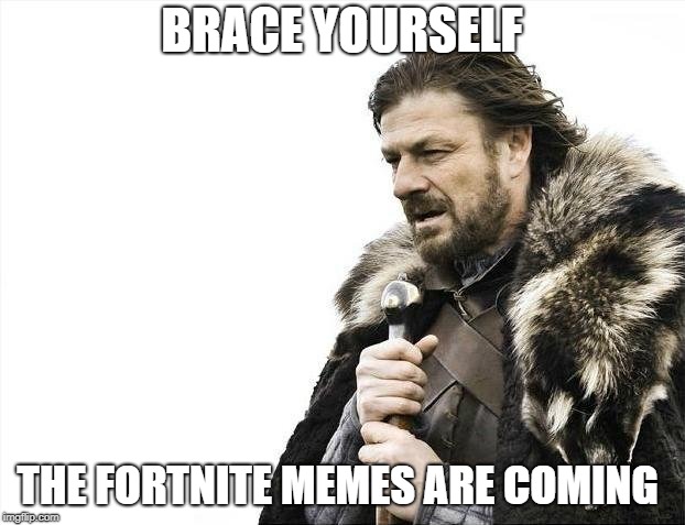Brace Yourselves X is Coming Meme | BRACE YOURSELF; THE FORTNITE MEMES ARE COMING | image tagged in memes,brace yourselves x is coming | made w/ Imgflip meme maker