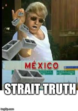 Truth | STRAIT TRUTH | image tagged in donald trump,trump,trump wall,build a wall,the wall,political meme | made w/ Imgflip meme maker