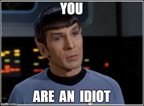 Spock Tore | YOU | image tagged in spock tore | made w/ Imgflip meme maker