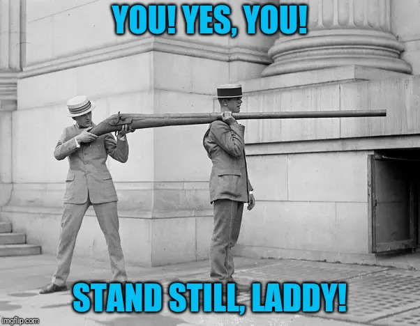 Crowd Control | YOU! YES, YOU! STAND STILL, LADDY! | image tagged in punt gun,pink floyd | made w/ Imgflip meme maker
