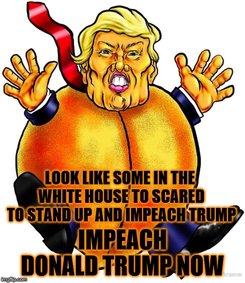 Impeach Donald Trump Now | LOOK LIKE SOME IN THE WHITE HOUSE TO SCARED TO STAND UP AND IMPEACH TRUMP; IMPEACH DONALD TRUMP NOW | image tagged in impeach,impeach trump,memes,donald trump | made w/ Imgflip meme maker