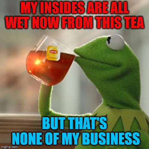 But That's None Of My Business | MY INSIDES ARE ALL WET NOW FROM THIS TEA; BUT THAT'S NONE OF MY BUSINESS | image tagged in memes,but thats none of my business,kermit the frog | made w/ Imgflip meme maker