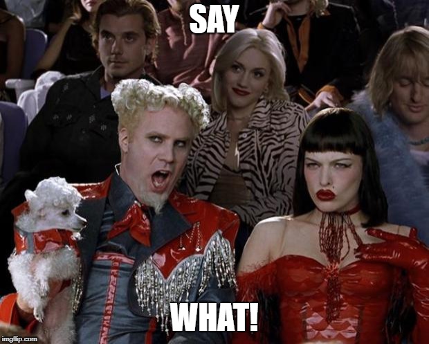 Mugatu So Hot Right Now | SAY; WHAT! | image tagged in memes,mugatu so hot right now | made w/ Imgflip meme maker