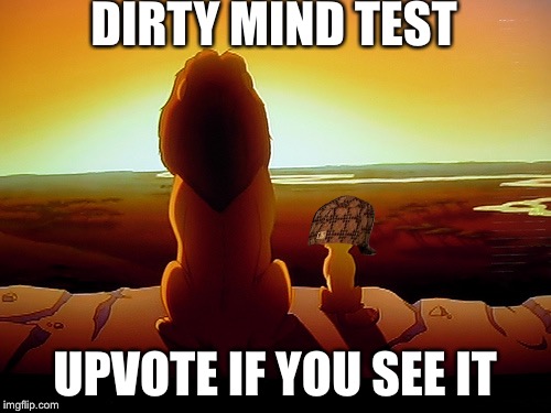 Lion King Meme | DIRTY MIND TEST; UPVOTE IF YOU SEE IT | image tagged in memes,lion king | made w/ Imgflip meme maker