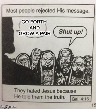 They hated Jesus meme | GO FORTH AND GROW A PAIR | image tagged in they hated jesus meme | made w/ Imgflip meme maker