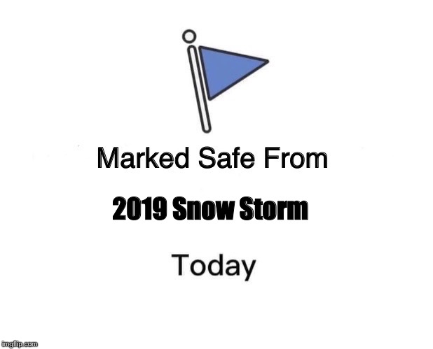 2019 Snow Storm | image tagged in marked safe from | made w/ Imgflip meme maker