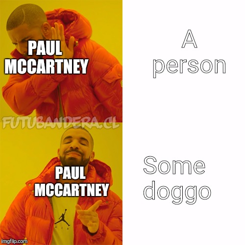 Introducing The Beatles week, January 12-19, a SamThe_Memer event! | A person; PAUL MCCARTNEY; Some doggo; PAUL MCCARTNEY | image tagged in the beatles week,martha my dear,paul mccartney,the beatles | made w/ Imgflip meme maker