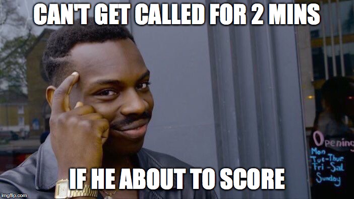 Roll Safe Think About It Meme | CAN'T GET CALLED FOR 2 MINS; IF HE ABOUT TO SCORE | image tagged in memes,roll safe think about it | made w/ Imgflip meme maker