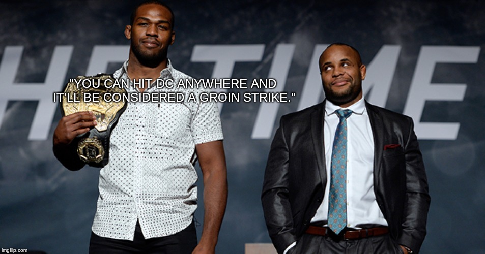 "YOU CAN HIT DC ANYWHERE AND IT'LL BE CONSIDERED A GROIN STRIKE." | image tagged in mma | made w/ Imgflip meme maker
