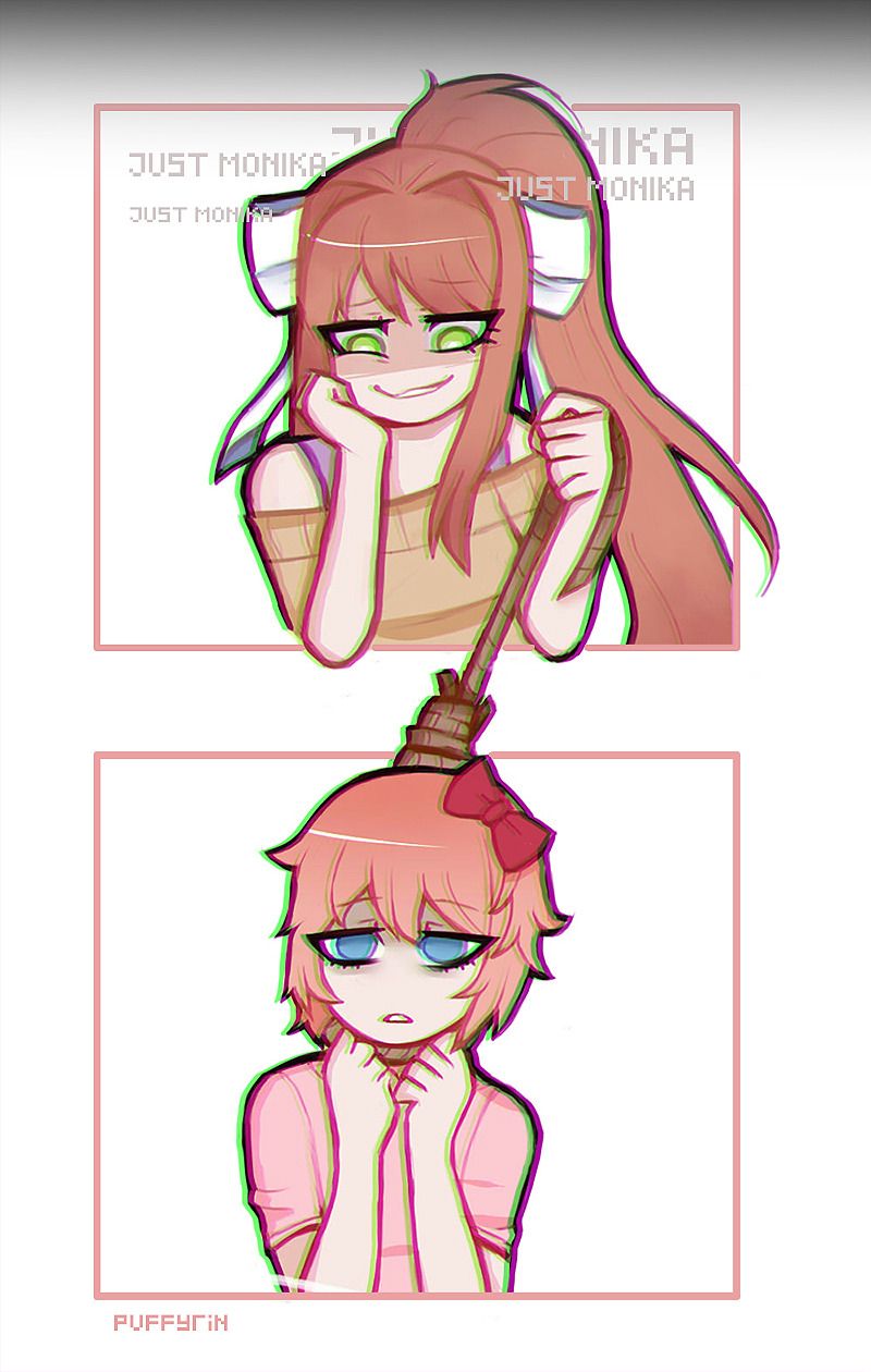 High Quality Literal Monika Blank Meme Template