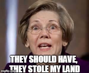 Full Retard Senator Elizabeth Warren | THEY SHOULD HAVE, THEY STOLE MY LAND | image tagged in full retard senator elizabeth warren | made w/ Imgflip meme maker