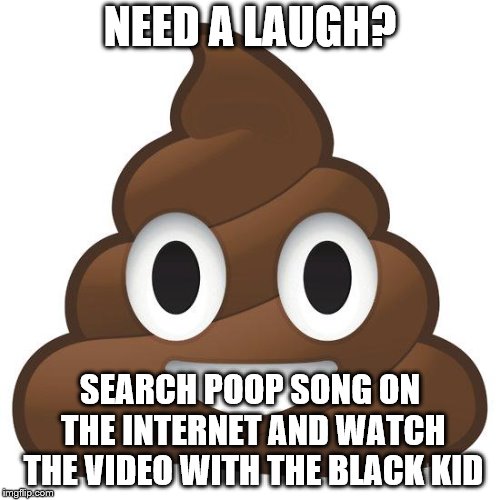 poop | NEED A LAUGH? SEARCH POOP SONG ON THE INTERNET AND WATCH THE VIDEO WITH THE BLACK KID | image tagged in poop | made w/ Imgflip meme maker
