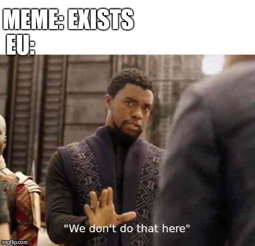 we dont do that here | MEME: EXISTS; EU: | image tagged in we dont do that here | made w/ Imgflip meme maker